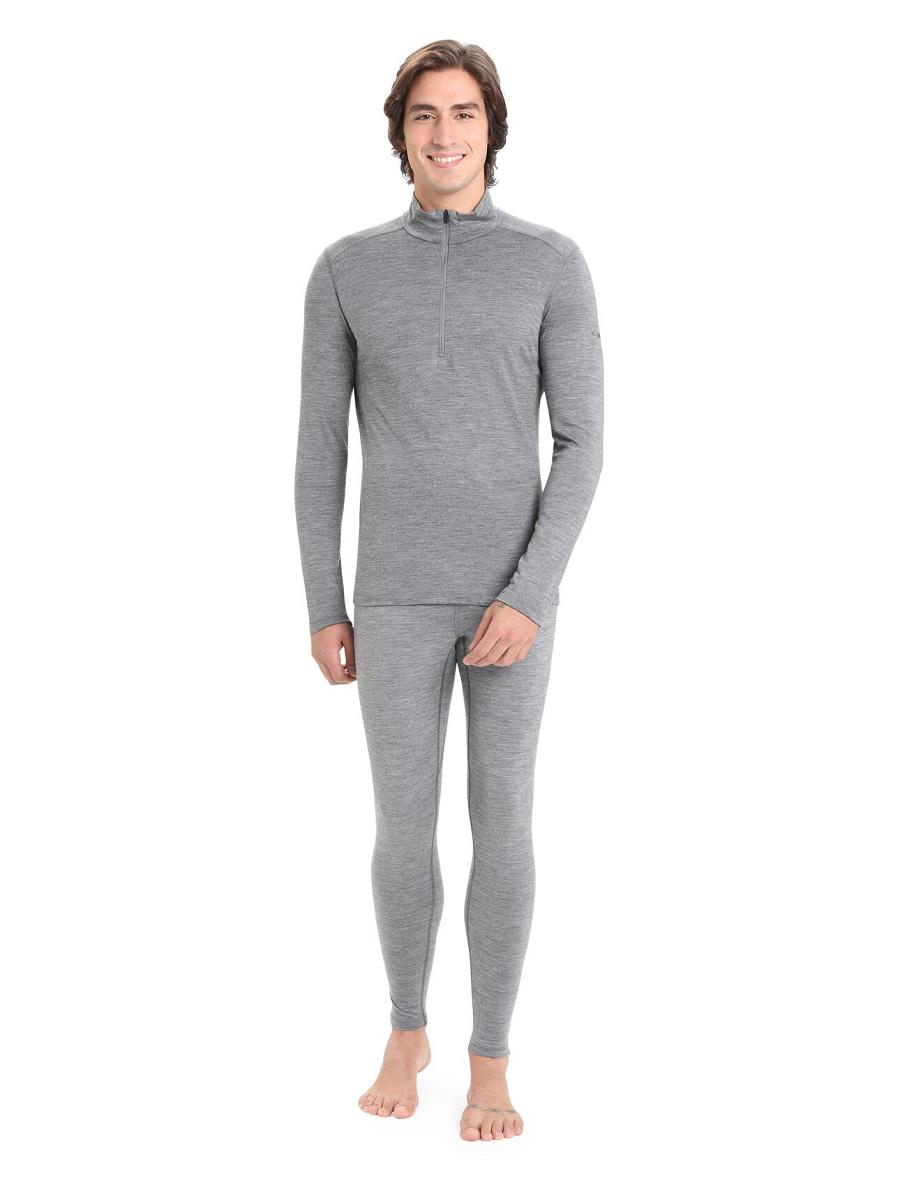 Icebreaker Merino 200 Oasis Long Sleeve Half Zip Thermal Top Férfi Base Layers Szürke | HU 1360ILHS